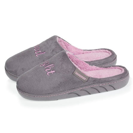 Chaussons mules Junior Gris/Rose - Isotoner