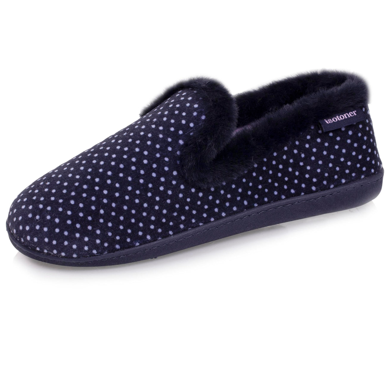 Zapatillas de casa Cerradas Mujer Lunares marino