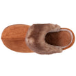 Chaussons Mules Femme Camel Imitation fourrure