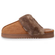 Chaussons Mules Femme Camel Imitation fourrure