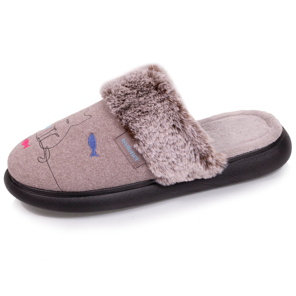 Zapatillas de casa Chinelas Mujer gato Topo - Isotoner