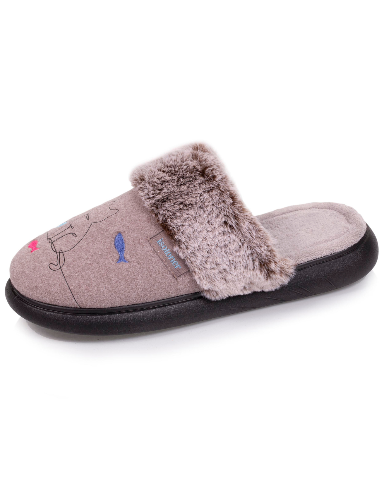 Zapatillas de casa Chinelas Mujer gato Topo