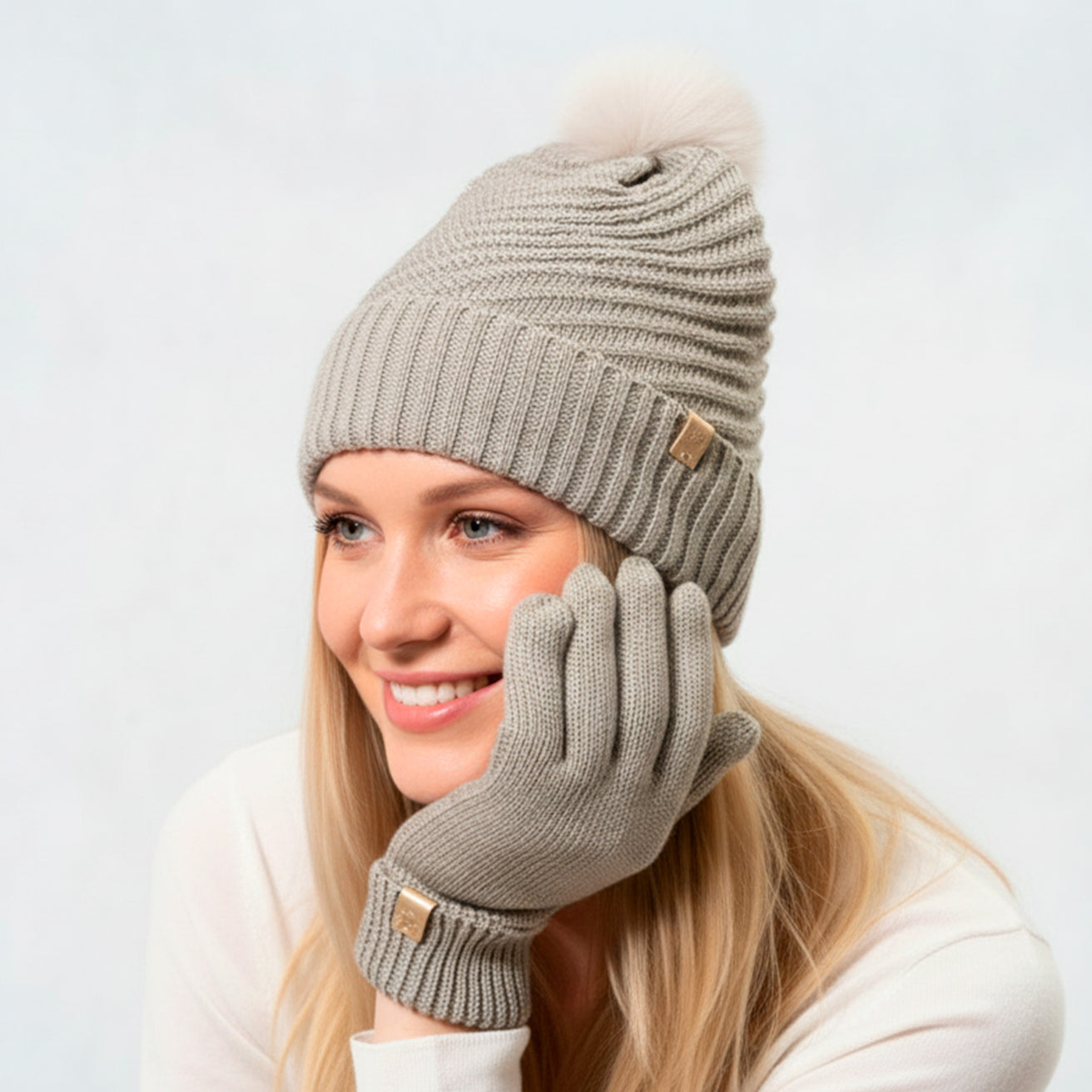 Gants Femme Maille recyclée Bronze