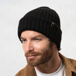 Bonnet Homme maille recyclée côtelée Noir