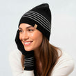 Bonnet Femme Soft Touch Noir rayures