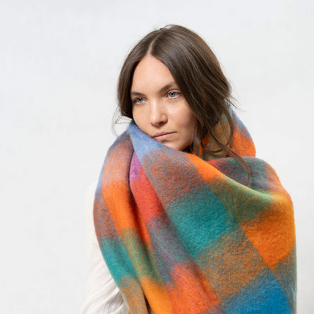 Echarpe plaid Femme avec franges Multicolore - Isotoner