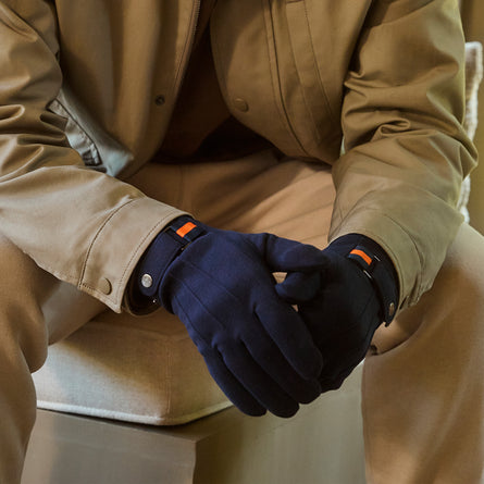 Gants Homme tissu lainé Marine - Isotoner