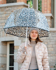 Paraguas transparentes de Paraguas transparentes de PVC/beige leopardo