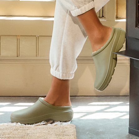 Sabots de jardin Femme fourrés Kaki - Isotoner