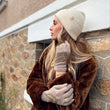 Gants Femme tactiles laine Beige
