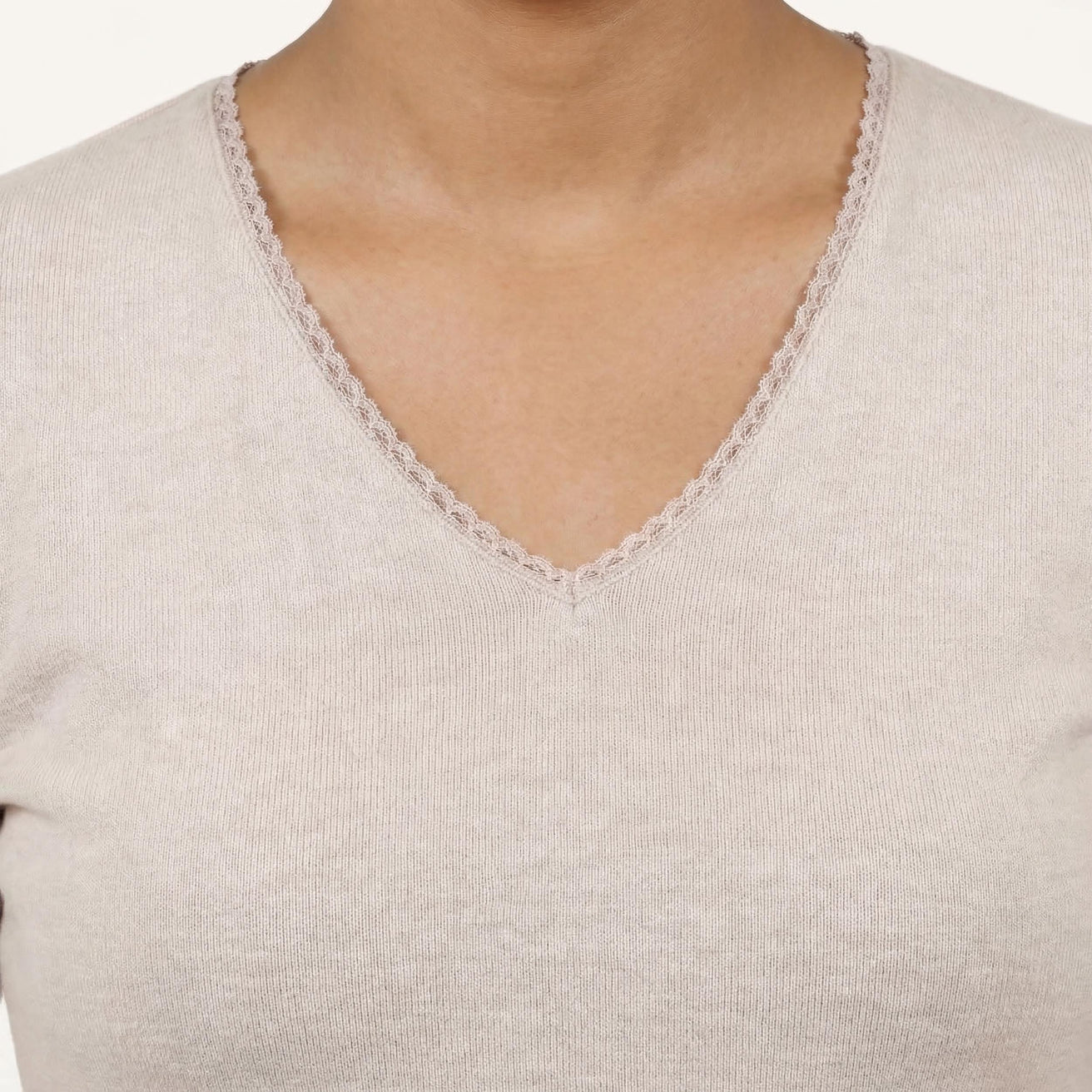 T-shirt à manches courtes Femme Beige