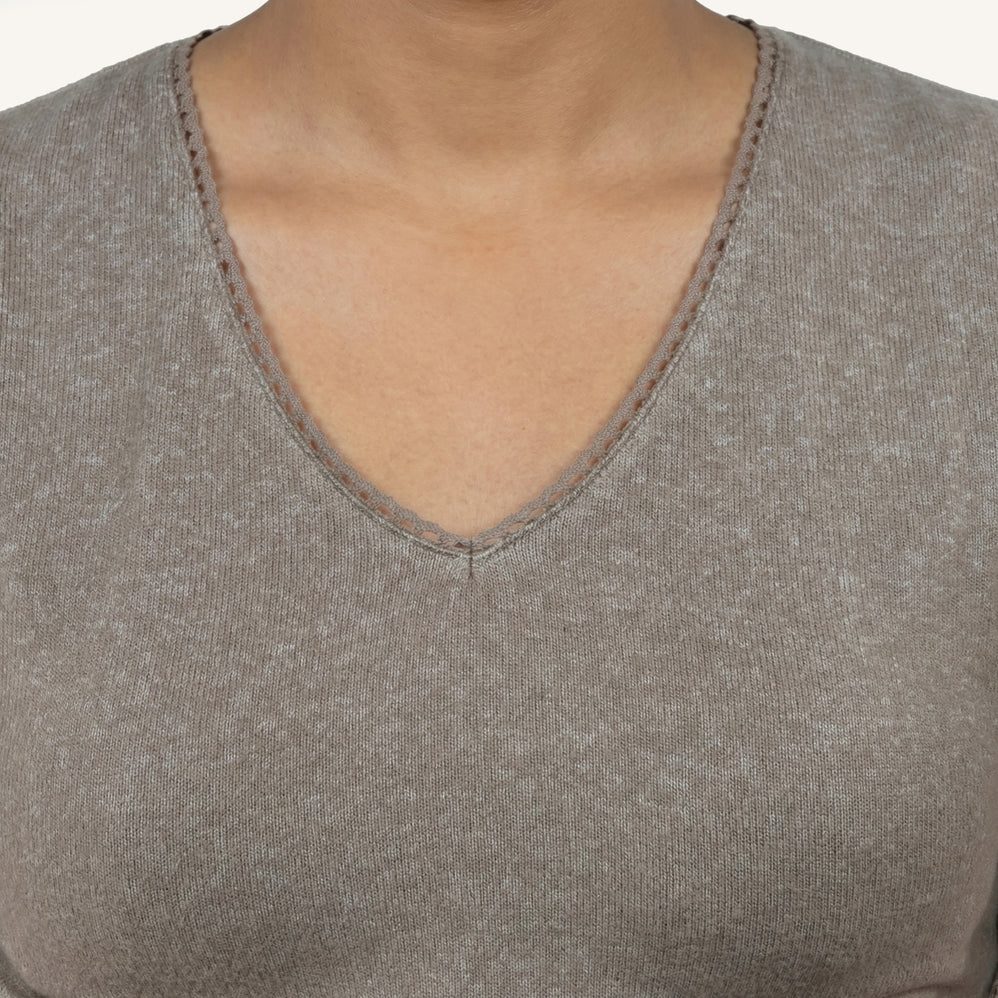 T-shirt à manches courtes Femme Taupe chiné - Isotoner