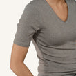 T-shirt à manches courtes Femme Taupe chiné