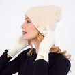 Gants longs Femme maille Ultra-doux Crème