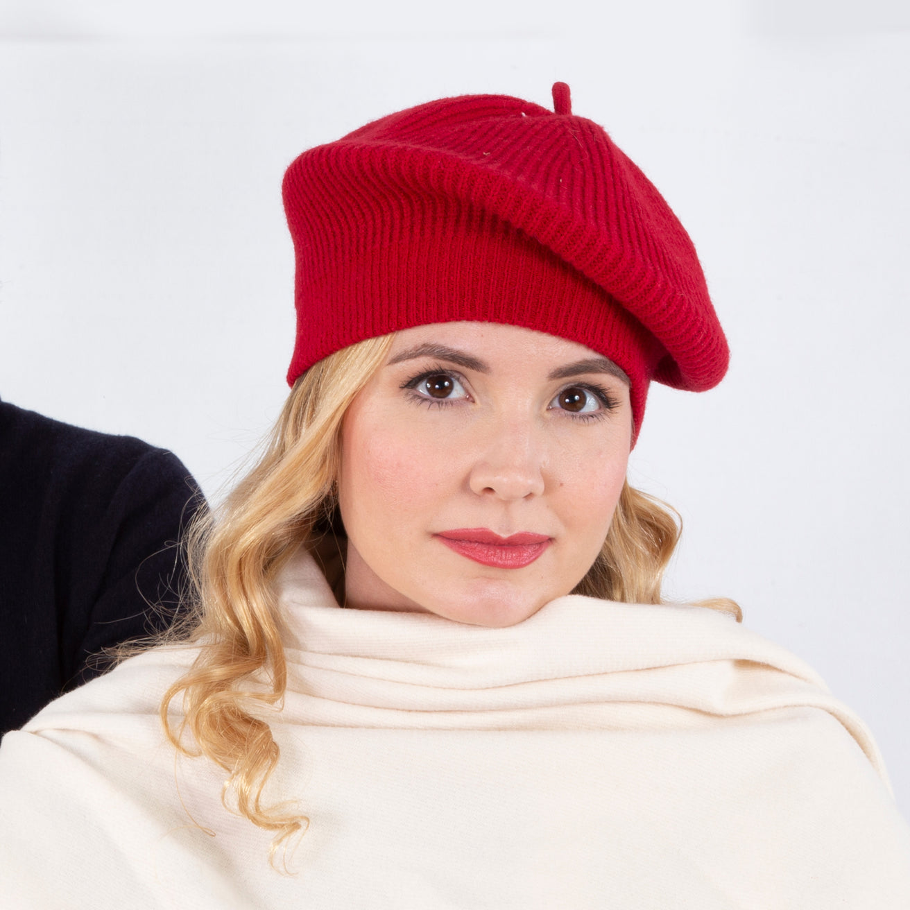 Béret Femme maille Ultra-doux Rouge