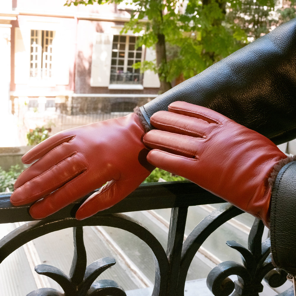 Gants Femme cuir Mandarine - Isotoner