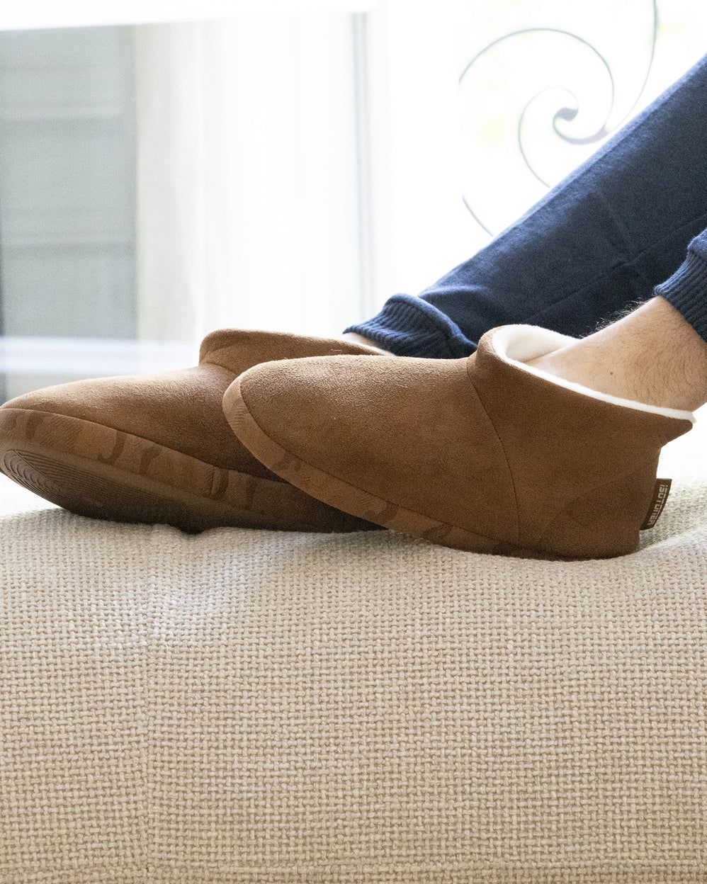 Chaussons Bottillons Homme suédine Camel - Isotoner