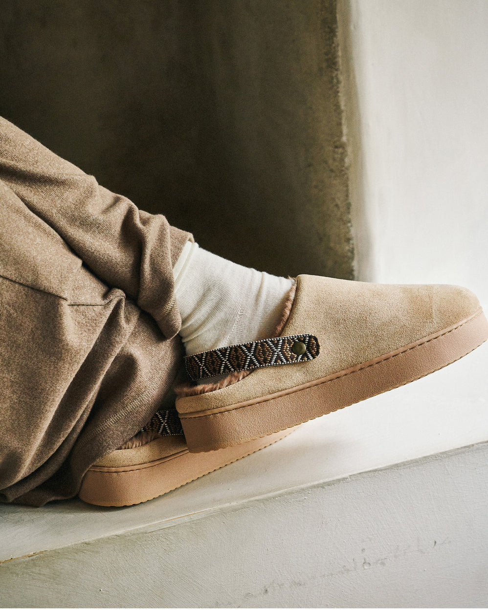 Zapatillas de casa Chinelas plataforma Mujer Beige - Isotoner