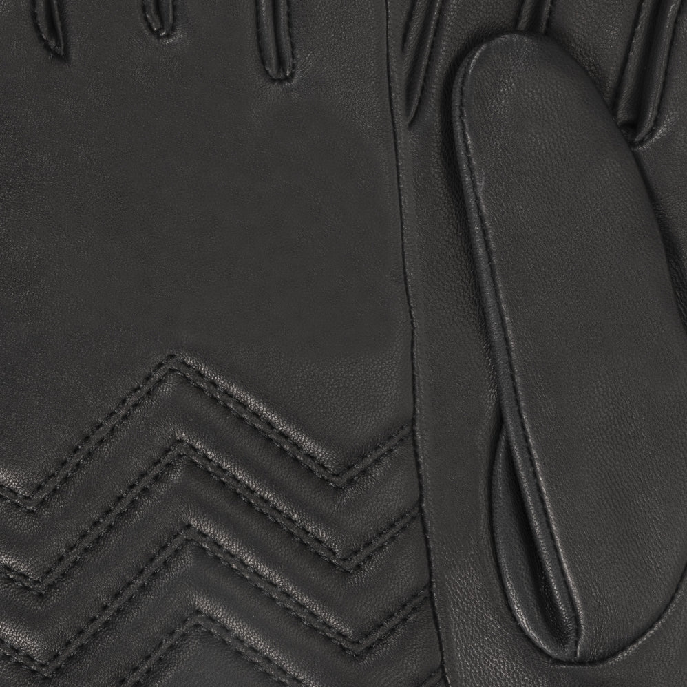 Gants Femme Cuir d'agneau Noir surpiqûres - Isotoner