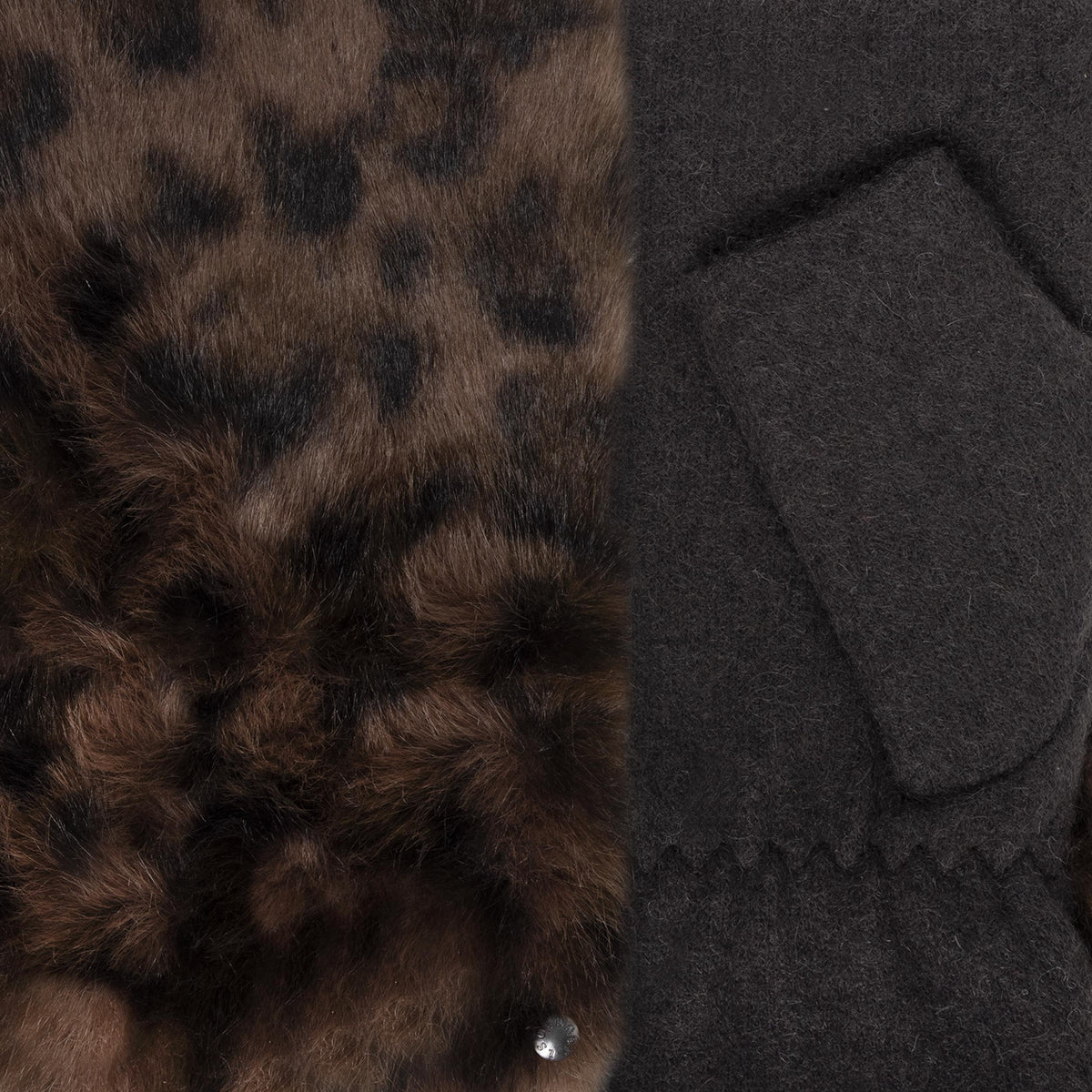 Mitones Mujer Piel de imitación Leopardo/Marrón