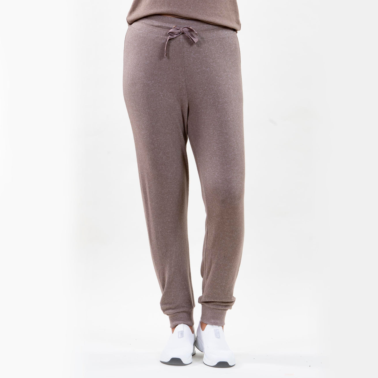 Pantalon jogger Femme Taupe chiné