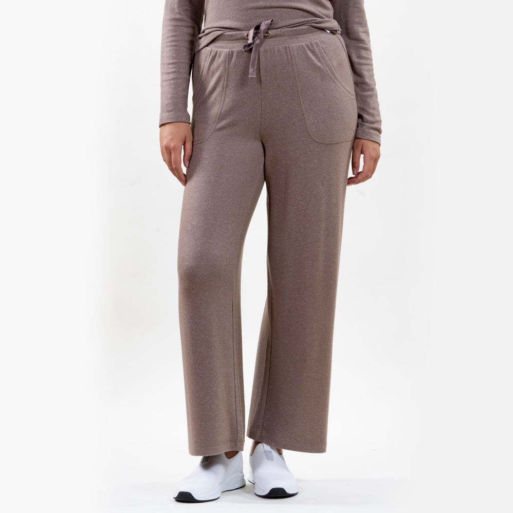 Pantalon large Femme Taupe chiné - Isotoner