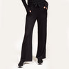 Pantalón largo Mujer malla acanalado Negro