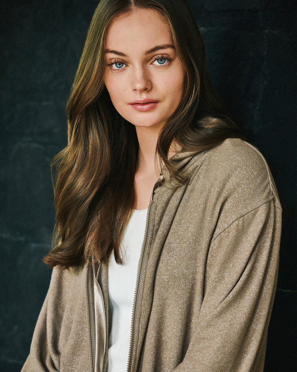 Sweat-shirt à capuche Femme Taupe chiné - Isotoner