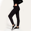 Pantalón jogger Mujer malla acanalado Negro