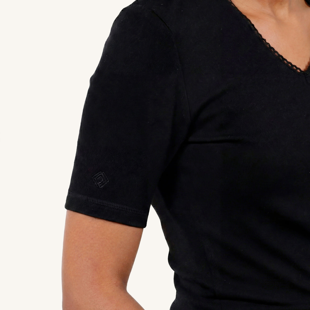 Camiseta Mangas cortas Mujer Negro