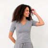T-shirt à manches courtes Femme Gris chiné