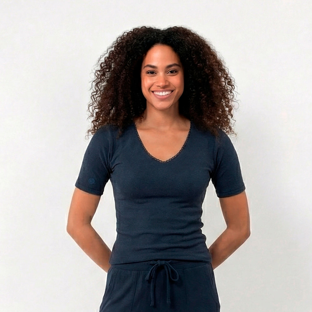 Camiseta Mangas cortas Mujer Azul marino jaspeado - Isotoner
