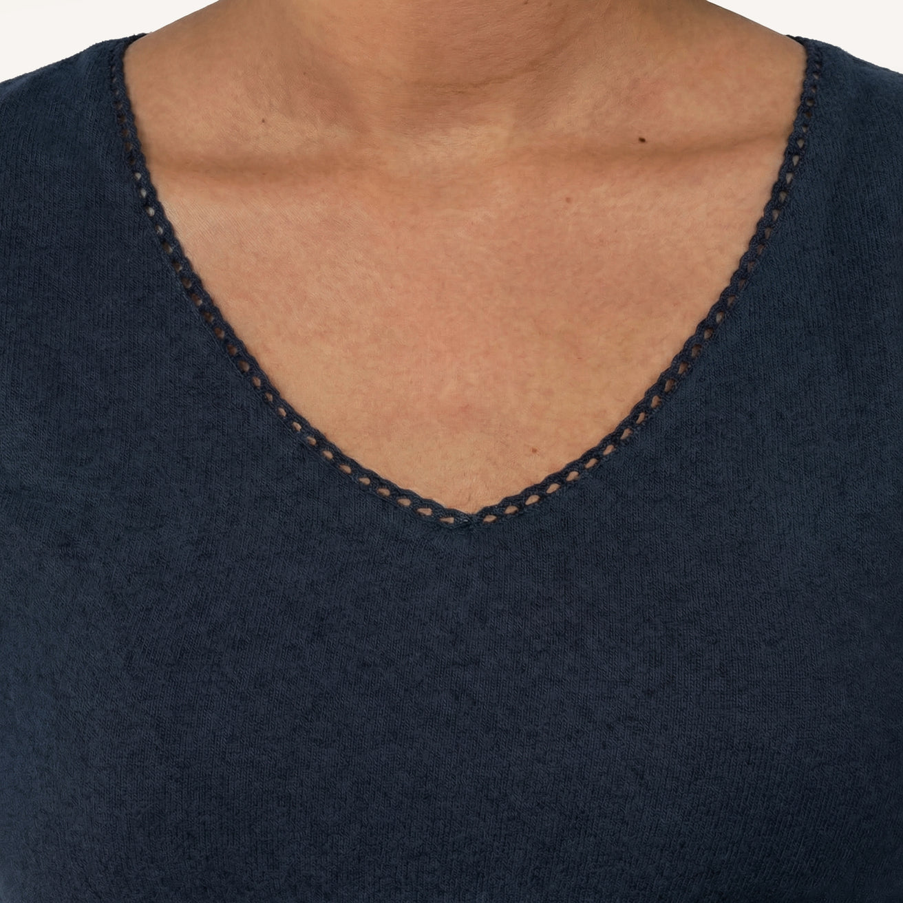 Camiseta Mangas cortas Mujer Azul marino jaspeado