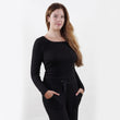 T-Shirt Femme col carré Noir