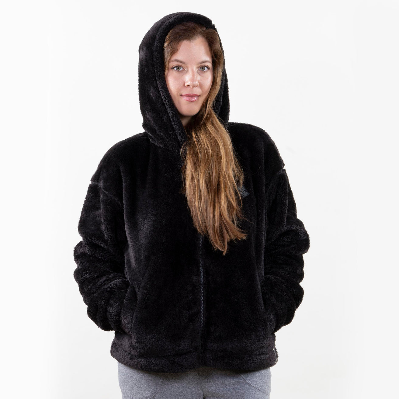 Veste imitation fourrure Femme Noir