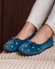 Mujer Zapatillas de casa Pato azul flores