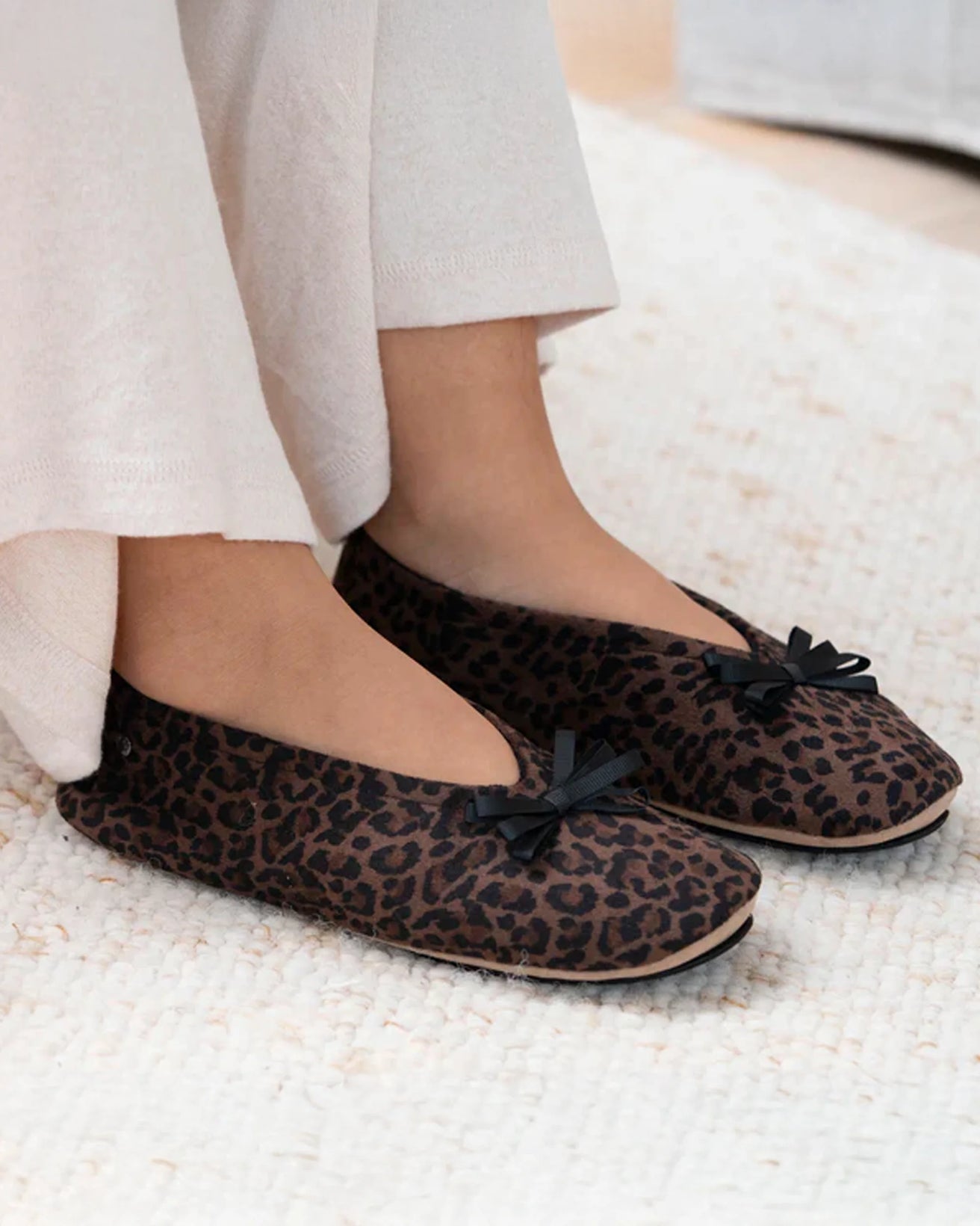 Zapatillas de casa bailarinas Mujer Leopardo