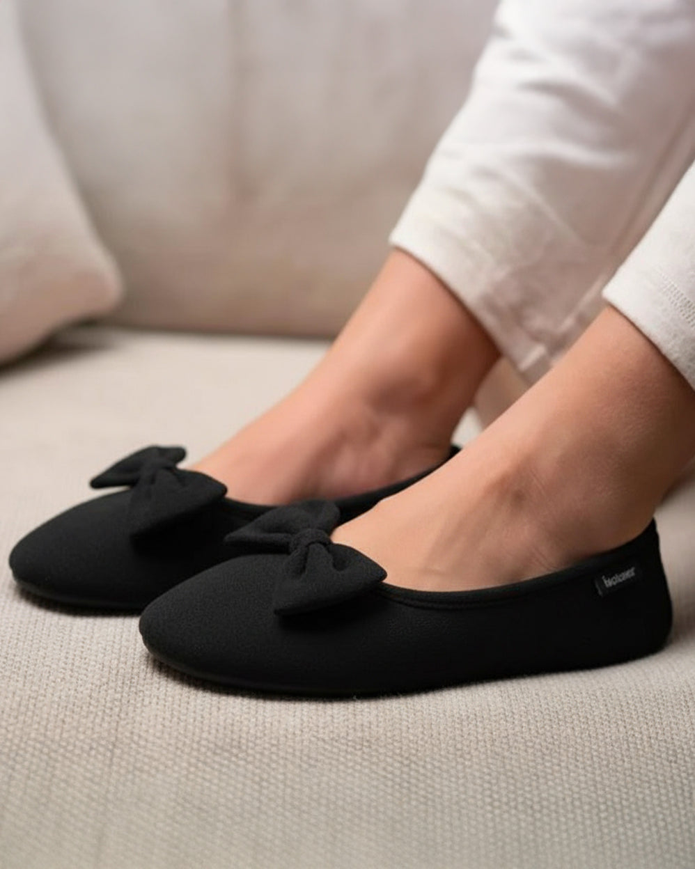 Zapatillas de casa Mujer Negro interior de lunares - Isotoner