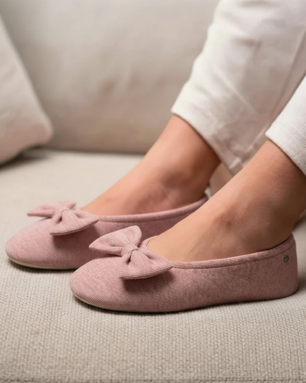 Zapatillas de casa bailarinas Mujer Rosa jaspeado - Isotoner