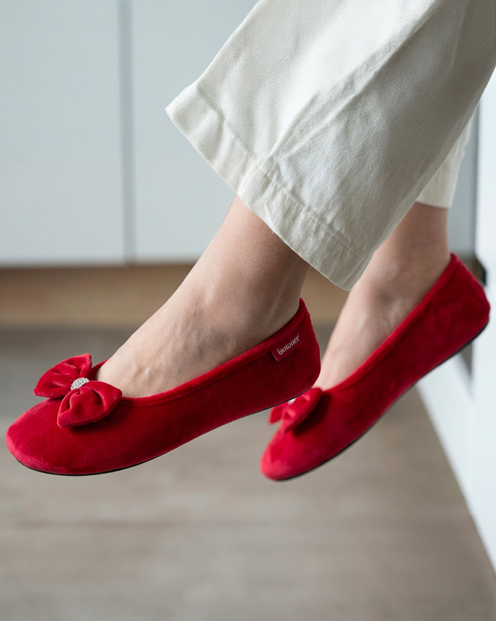 Zapatillas de casa Rojo Mujer - Isotoner