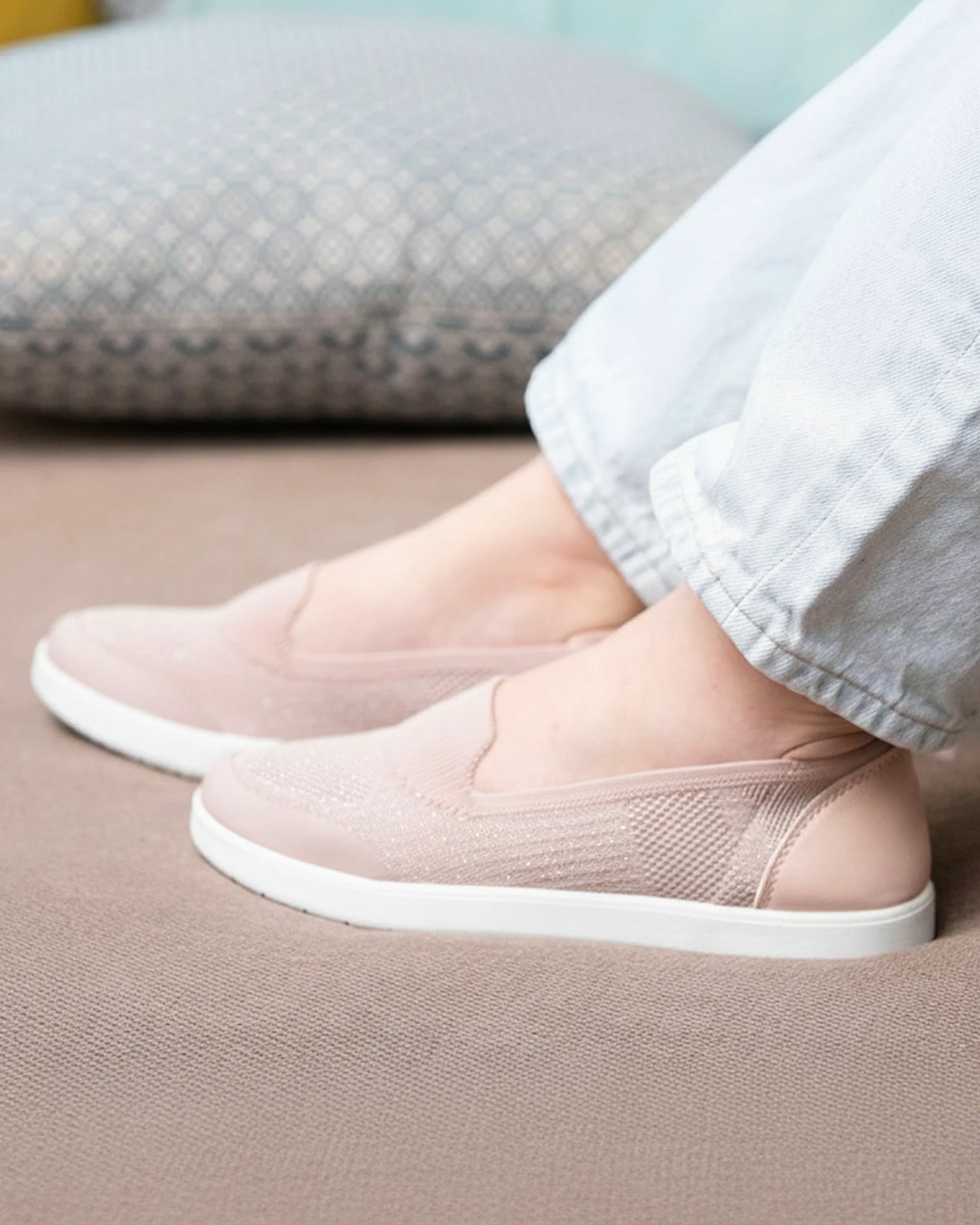 Ballerines femme slip on confort Rose