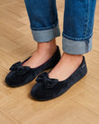 Chaussons Ballerines Femme Noir rayures