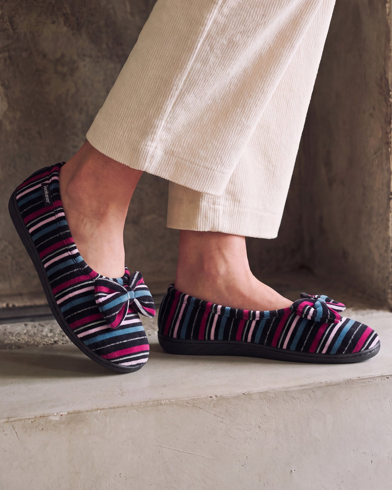 Chaussons Ballerines Femme Rayures canard