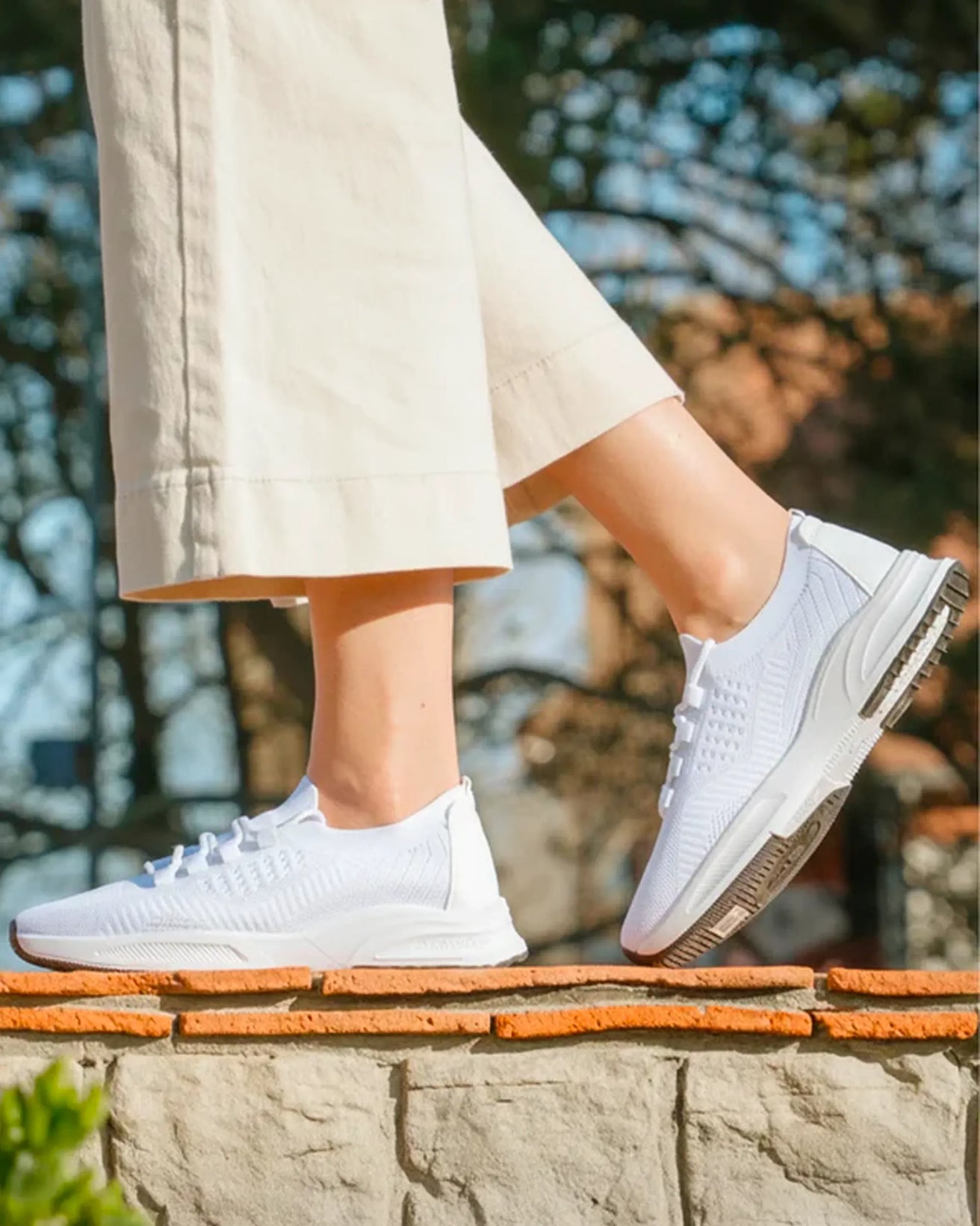 Baskets Confort Femme slip-on à lacets Blanc