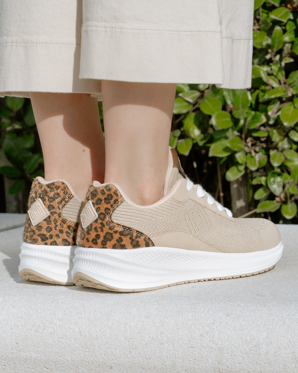 Baskets Femme Confort Beige/Léopard - Isotoner