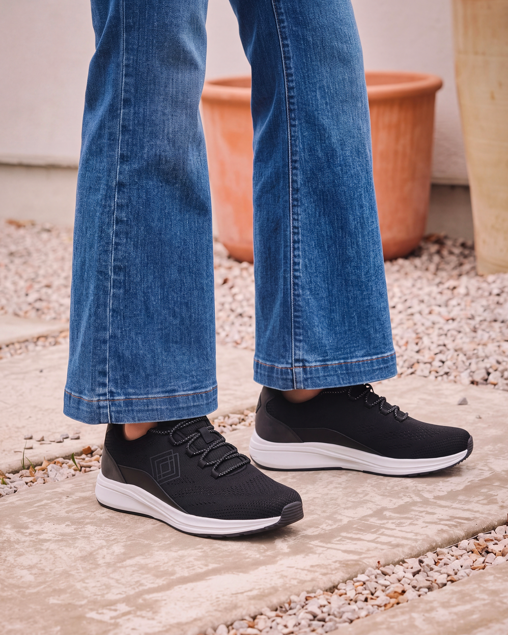 Baskets Femme Confort lacets Noir - Isotoner