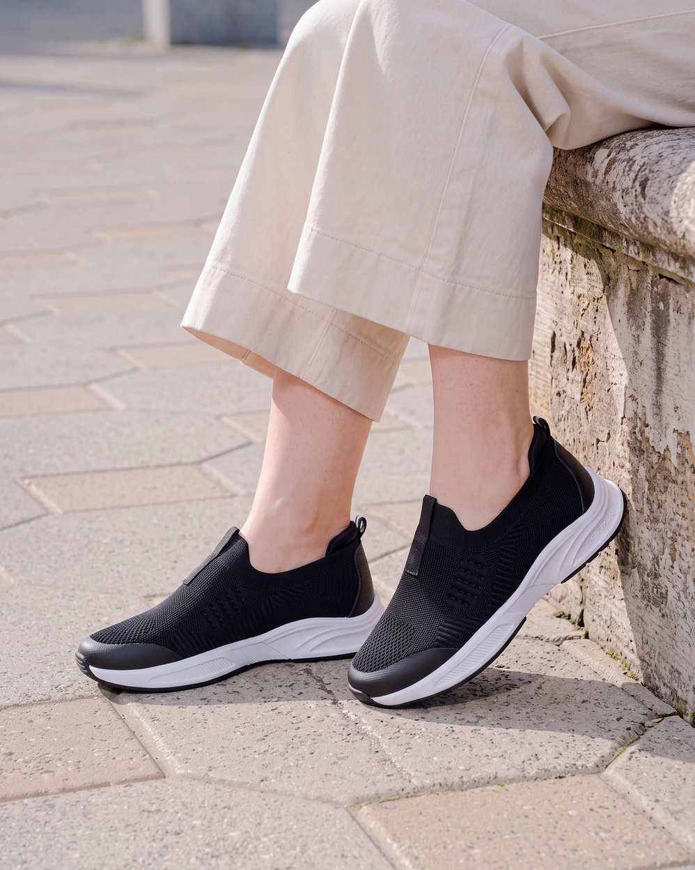 Baskets Femme slip-on sport Noir - Isotoner