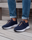 Tenis Confort Hombre slip-on cordones Marino/Naranja