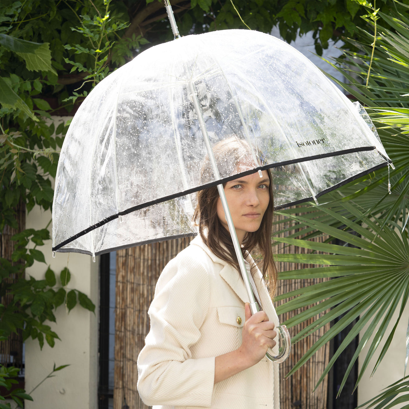 Parapluie cloche transparent PVC/Noir