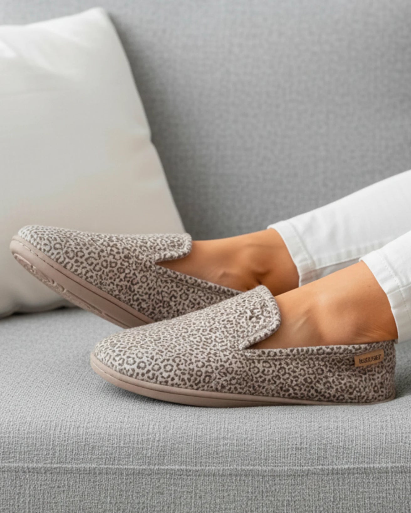 Zapatillas ergonómicas Mujer Beige Leopardo